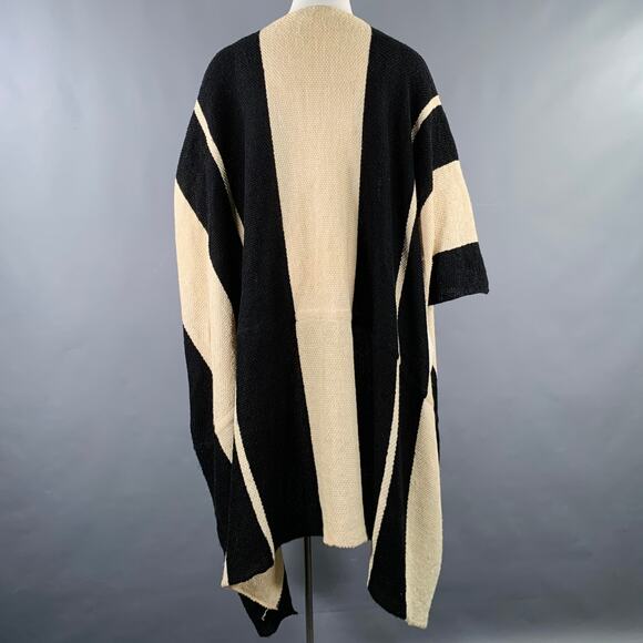RALPH LAUREN Size M/L Black Beige Linen Silk Color Block Cardigan - Picture 3 of 12